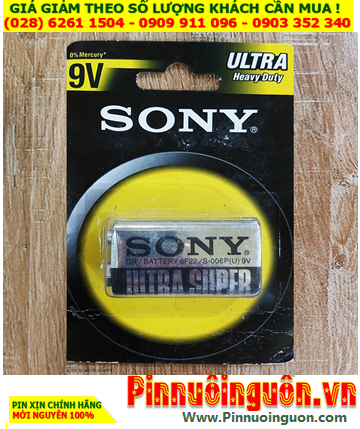 Sony S-006P 6F22, Pin vuông 9v Sony Ultra Super S-006P 6F22 Heavy Duty chính hãng/ Vỉ 1viên