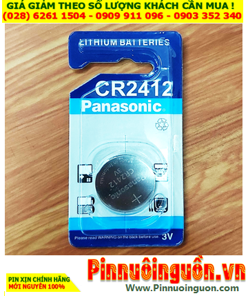 Panasonic CR2412; Pin 3v lithium Panasonic CR2412 chính hãng _Made in Indonesia (Loại vỉ 1viên)