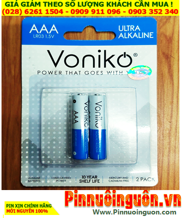 Voniko VO-LR03UD-2B, Pin AAA 1.5v Alkaline VO-LR03UD-2B / AM4 chính hãng _Loại Vỉ 2 viên