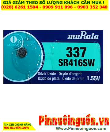 MuRata SR416SW _Pin 337; Pin đồng hồ 1.55v Silver Oxide MuRata SR416SW _Pin 337