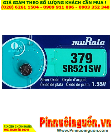 MuRata SR521SW _Pin 379; Pin đồng hồ 1.55v Silver Oxide MuRata SR521SW _Pin 379