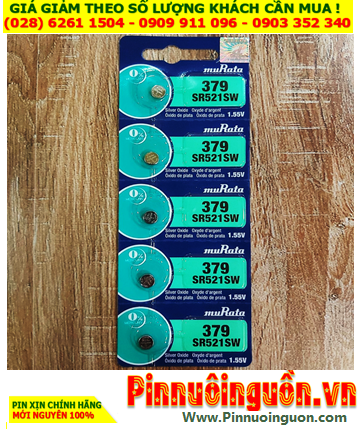 COMBO 01vỉ=5viên Pin đồng hồ 1.55v Silver Oxide MuRata SR521SW (Pin 379) chính hãng _Giá 98.000/Vỉ