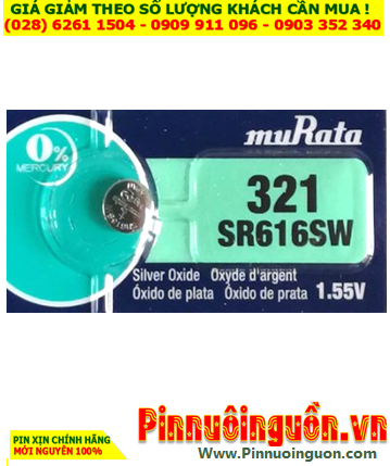 MuRata SR616SW _Pin 321; Pin đồng hồ 1.55v Silver Oxide MuRata SR616SW _Pin 321