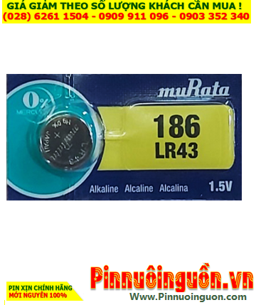MuRata LR43/186, Pin cúc áo 1.5v Alkaline MuRata LR43/186 chính hãng _Xuất xứ NHẬT