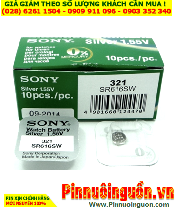 Sony SR616SW _Pin 321; Pin đồng hồ 1.55v Silver Oxide Sony SR616SW _Pin 321