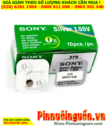 Sony SR521SW _Pin 379; Pin đồng hồ 1.55v Silver Oxide Sony SR521SW _Pin 379 chính hãng