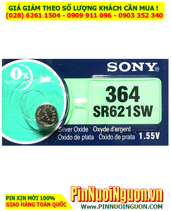 Sony SR621SW _Pin 364; Pin đồng hồ 1.55v Silver Oxide Sony SR621SW _Pin 364