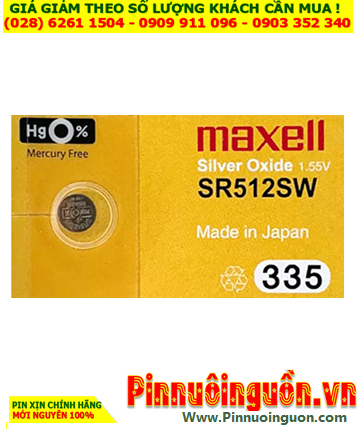Pin SR512SW _Pin 335; Pin Maxell SR512SW 335 silver oxide 1.55V _Made in Japan