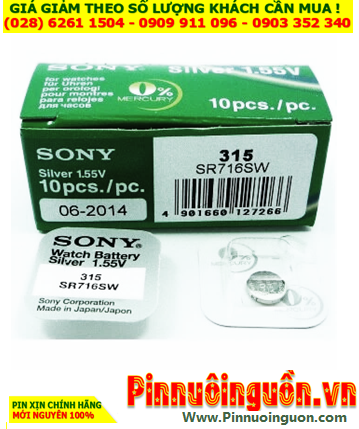 Sony SR716SW _Pin 315; Pin đồng hồ 1.55v SIlver Oxide  Sony SR716SW _Pin 315