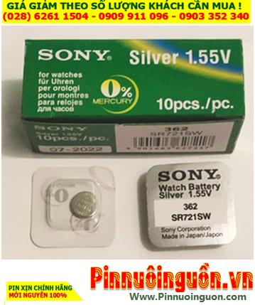 Sony SR721SW _Pin 362; Pin đồng hồ 1.55v Silver Oxide Sony SR721SW _Pin 362