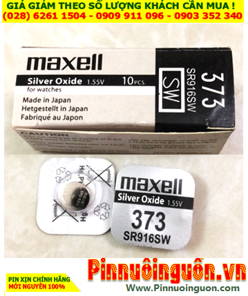 Maxell SR916SW _Pin 373; Pin đồng hồ Maxell SR916SW 373 silver oxide 1.55v _Made in Japan