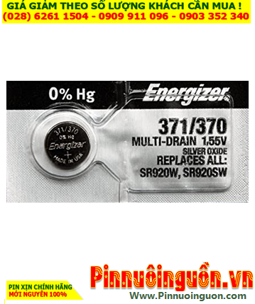 Pin SR920SW _Pin 371; Pin đồng hồ Energizer SR920SW  371 Silver Oxide 1.55v _Made in USA