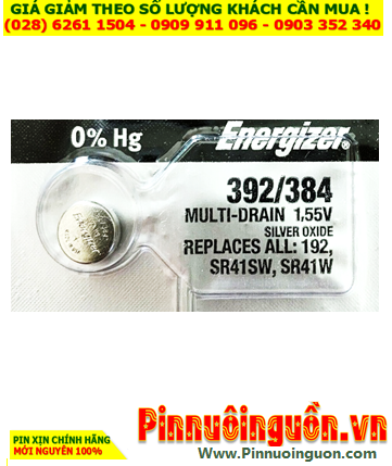 Pin SR41SW _Pin 392 _Pin 384; Pin đồng hồ Energizer SR41SW,392/384 Silver Oxide 1,55V _Made in USA