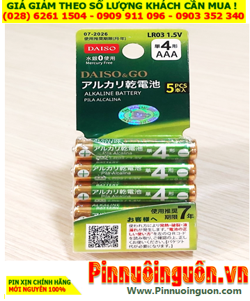 DAISO & GO LR03, Pin AAA 1.5v Alkaline DAISO & GO LR03 /Thị trường Nội địa Nhật-Vỉ pin chữ Nhật (Vỉ 5viên)