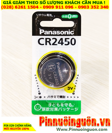 Panasonic CR2450; Pin 3v lithium Panasonic CR2450 /Nội địa Nhật-vỉ chữ Nhật