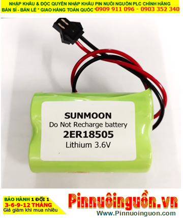 Sunmoon 2ER18505, Pin nuôi nguồn PLC Sunmoon 2ER18505 lithium 3.6v 8000mAh (2 viên ghép đôi) chính hãng