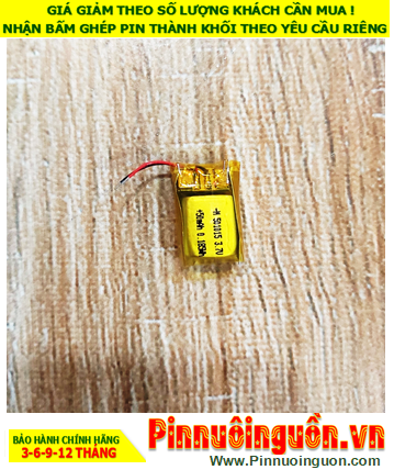 Lipo 501015, Pin tai nghe Bluetooth Pin sạc Li-Polymer 501015 (với 50mAh, 5mmx10mmx15mm) /Đã gắn sẳn mạch sạc