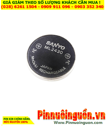 Sanyo ML2430; Pin nuôi nguồn Sanyo ML2430 _Pin sạc đồng xu 3.0v lithium _Made in Japan