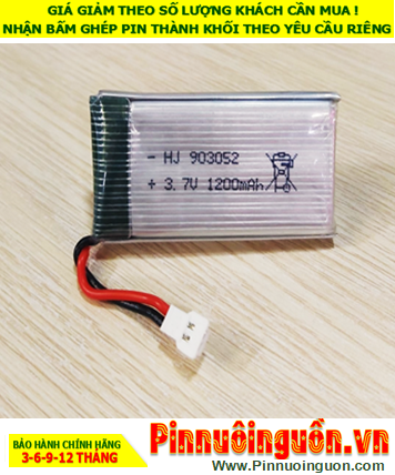 Pin FLYCAM Pin sạc 3.7v Lipolymer 903052 (1200mAh, 9mmx30mmx52mm) /Đã gắn sẳn mạch sạc