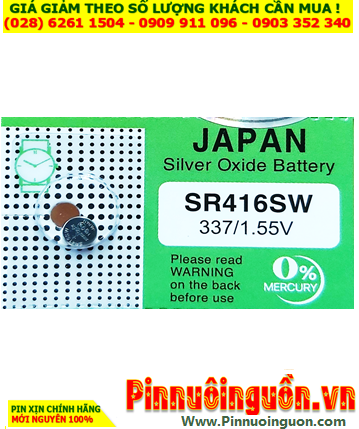 MuRata Plus SR416SW _Pin 337; Pin đồng hồ 1.55v Silver Oxide MuRata SR416SW _Pin 337