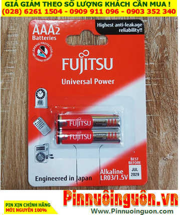 Fujitsu LR03-FU-W; Pin AAA 1.5v Alkaline Fujitsu LR03-FU-W chính hãng _Xuất xứ Indonesia (Vỉ 2viên)