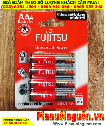 Fujitsu LR6-FU-W; Pin tiểu AA 1.5v Alkaline Fujitsu LR6-FU-W chính hãng _Xuất xứ Indonesia /Vỉ 4viên