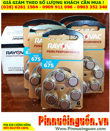 COMBO 01HỘP 10vỉ=60viên Pin máy trợ thính Rayovac PR44 /Pin 675 (X.xứ ANH) _Giá chỉ 779.000đ /Hộp 60viên