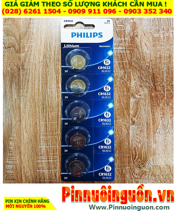 COMBO mua 01vỉ=5viên Pin 3v lithium Philips CR1632 chính hãng _Giá chỉ 98.000/ vỉ 5viên