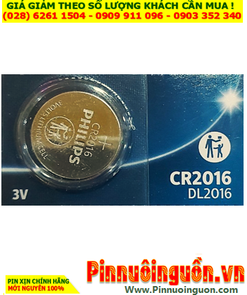 Pin CR2016 _Pin 3v lithium Philips CR2016 DL2016 chính hãng _Liên doanh Philips