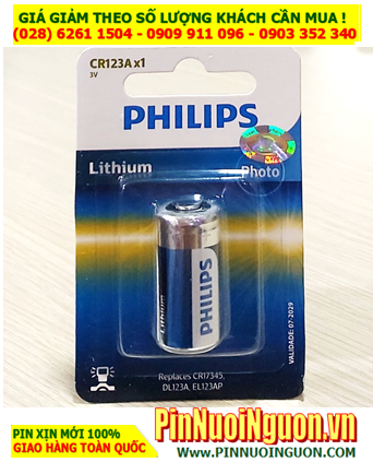 Pin CR123A _Pin DLCR123A CR17345; Pin 3v lithium Philips DLCR123A _Vỉ 1viên
