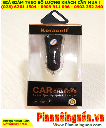Koracell XH-KO-CA05, Sạc trên xe hơi Car CHARGER Koracell XH-KO-CA05 (2 cổng USB, 2.4A) /B.hành 01 tháng