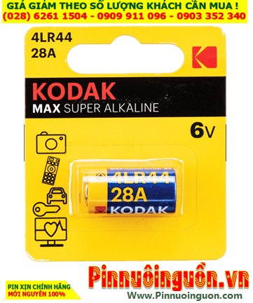 KODAK 4LR44, PX28A _Pin đo sáng KODAK 4LR44, PX28A MAX Super  Alkaline 6v chính hãng /Loại Vỉ 1viên