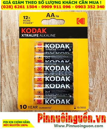 Pin KODAK LR6, Pin tiểu AA 1.5V alkaline KODAK LR6 chính hãng /Loại Vỉ 6viên