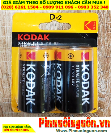 Pin KODAK LR20, Pin đại D 1.5v alkaline KODAK LR20 /MN1300-BP2 chính hãng (Loại vỉ 2viên)