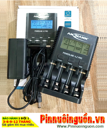 Ansman Powerline 4.2 Pro _Bộ sạc pin AA, AAA  có Màn hình LCD, Đo dung lượng pin, Xả Pin _PHIÊN BẢN MỚI