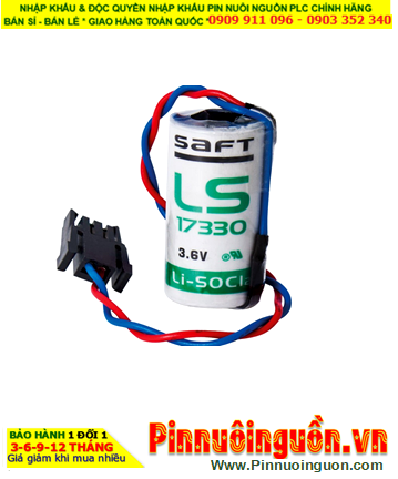 Saft LS17330 (Zắc cắm) _Pin nuôi nguồn PLC Saft LS17330 lithium 3.6v 2/3A 1800mAh _Xuất xứ ANH (UK)