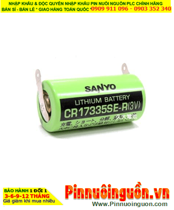 Sanyo CR17335SE-R (Zắc 4Holes); Pin nuôi nguồn PLC Sanyo CR17335SE-R 1800mAh /Xuất xứ NHẬT