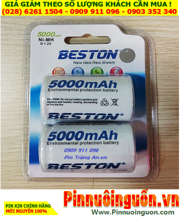 Beston D5000mAh, Pin sạc 1.2V Beston R20 D5000mAh (Nikcel Metal Hydride) chính hãng /Vỉ 2viên