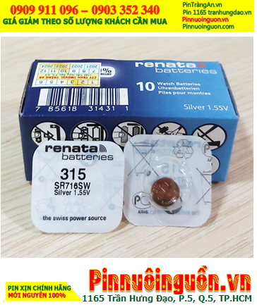 Renata 315 _Pin SR716SW; Pin đồng hồ 1.55v Silver Oxide Renata 315 _Pin SR716SW