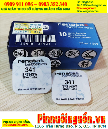 Renata SR714SW, Pin đồng hồ 1.55v Silver Oxide Renata SR714SW, 341 /Loại vỉ 1viên