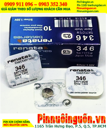 Renata 346 _Pin SR712SW; Pin đồng hồ 1.55v Silver Oxide Renata 346 _Pin SR712SW