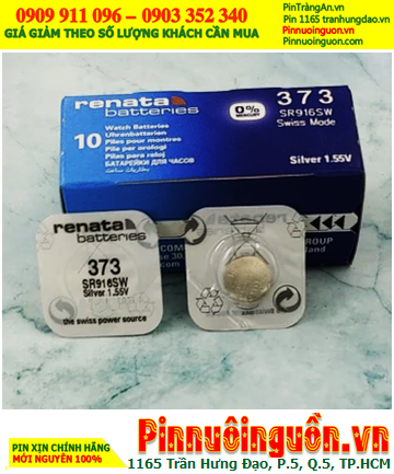 Renata SR916SW _Pin 373; Pin đồng hồ 1.55v Silver Oxide  Renata SR916SW _Pin 373