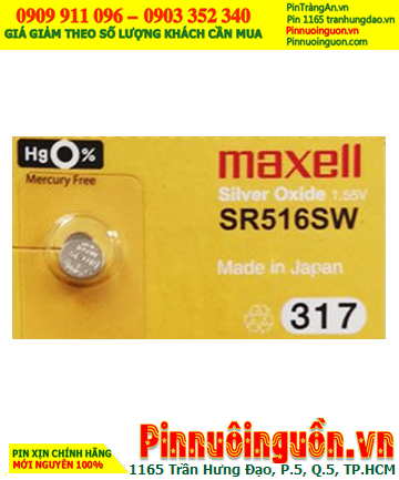Maxell SR516SW _Pin 337; Pin đồng hồ 1.55v Maxell SR516SW _Pin 337