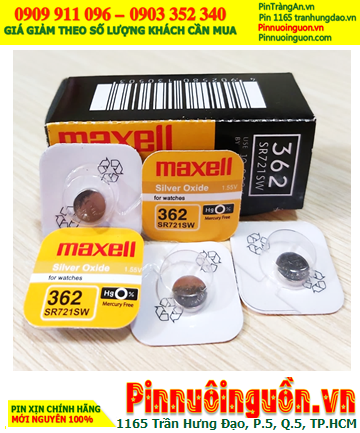 Maxell SR721SW _Pin 362; Pin đồng hồ 1.55v Silver Oxide Maxell SR721SW _Pin 362