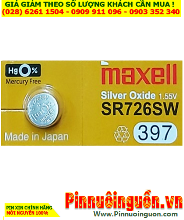 Maxell SR726SW _Pin 397; Pin đồng hồ 1.55v Silver Oxide Maxell SR726SW _Pin 397