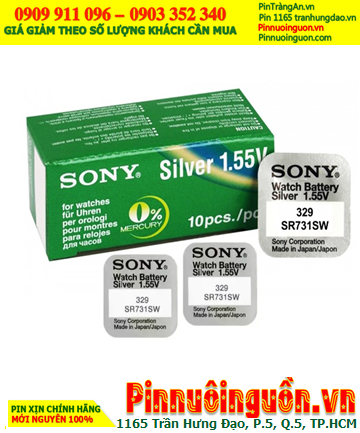 Sony SR731SW _Pin 329; Pin đồng hồ 1.55v Silver Oxide Sony SR731SW _Pin 329