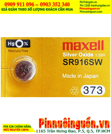 Maxell SR916SW _Pin 373; Pin đồng hồ 1.55v Silver Oxide Maxell SR916SW _Pin 373