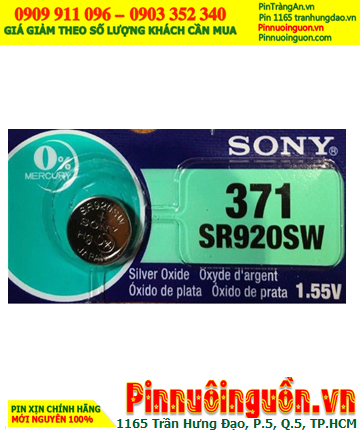 Sony SR920SW _Pin 371; Pin đồng hồ 1.55v Silver Oxide Sony SR920SW _Pin 371