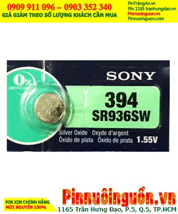 Sony SR936SW _Pin 394; Pin đồng hồ 1.55v Silver Oxide Sony SR936SW _Pin 394