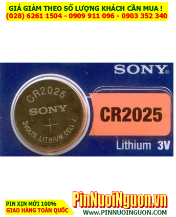 Sony CR2025; Pin 3.0v lithium Sony CR2025 chính hãng _Made in Indonesia
